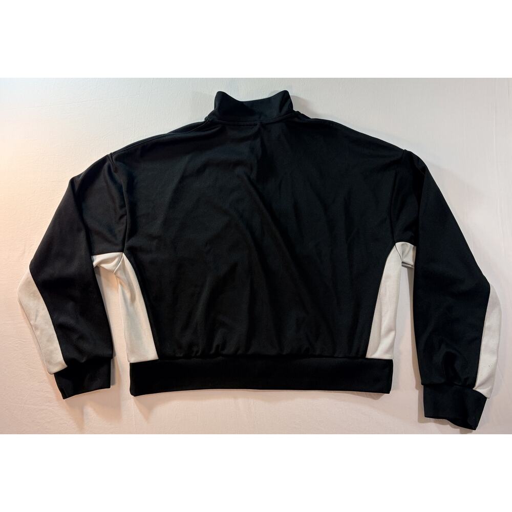 Jordan Womens Track Jacket L Black White Colorblock Cropped Jumpman Full Zip - Picture 2 of 10